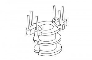 RM4 Transformer Bobbin 2 Section (3+3)Pin F0401-1