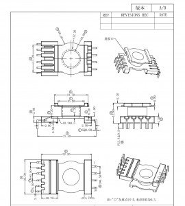 EQ24 Transformer Bobbin (6+4Pin ) Vertical Single Section